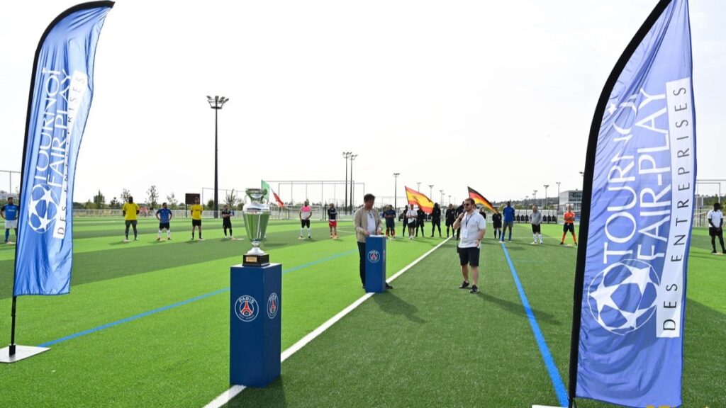 Cérémonie d'ouverture du tournoi de football à Poissy, juin 2024, un moment sportif et fédérateur pour nos collaborateurs